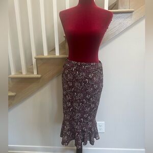 Cato Burgundy Paisley Pencil Skirt
